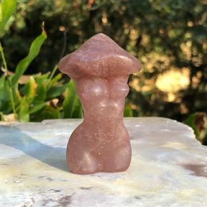 Strawberry Quartz Mushroom Goddess